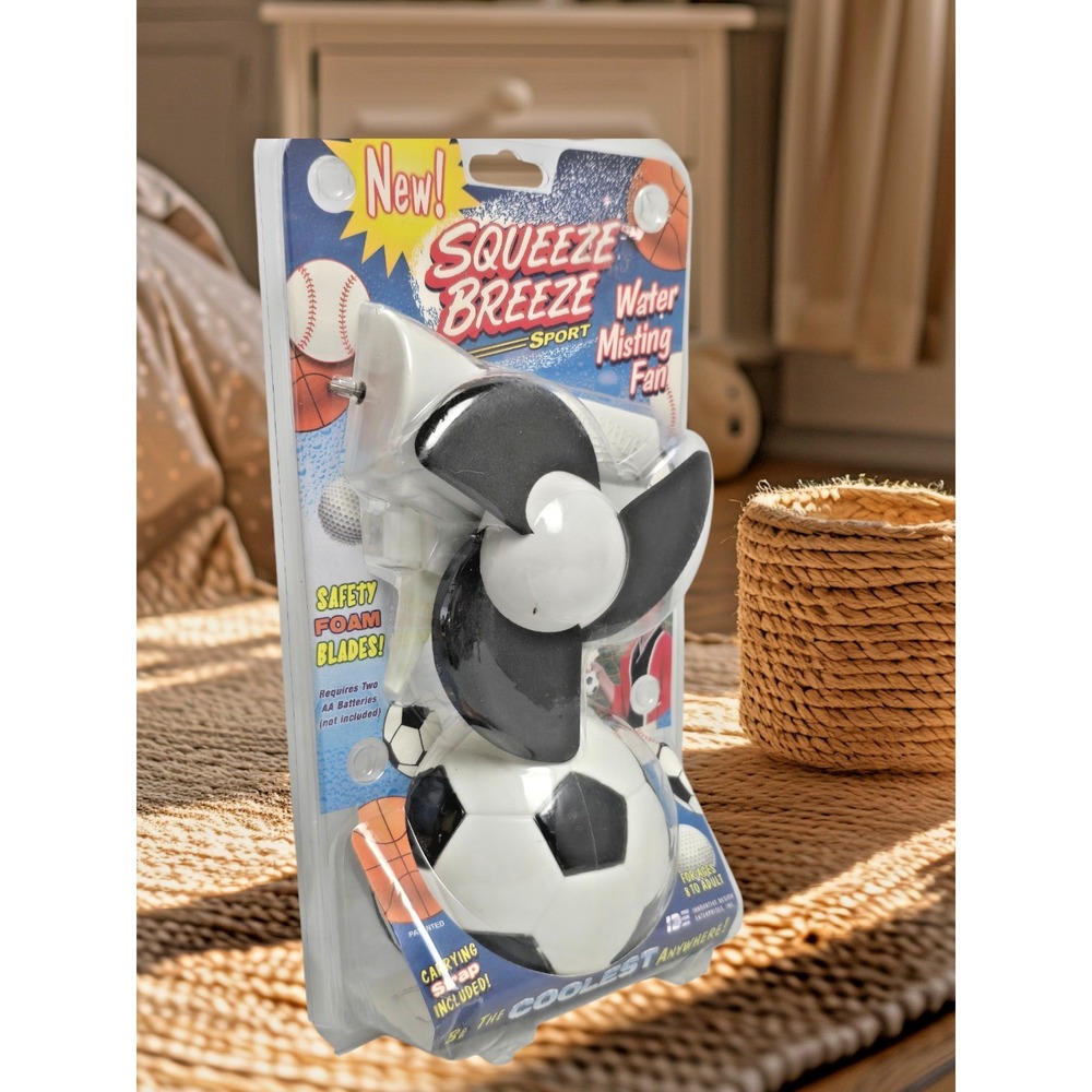 VTG Squeeze Breeze Sport Water Misting Fan Model With Strap Basketball 1997
